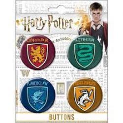 HARRY POTTER -  ENSEMBLE DE 4 BADGES ''BANNIÈRES MAISONS 1''