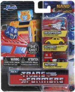 HEROIC AUTOBOTS - DECEPTICON - STARSCREAM, AUTOBOT - BUMBLEBEE, AUTOBOT - OPTIMUS PRIME 1/64 -  NANO HOLLYWOOD RIDES