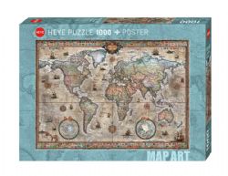 HEYE -  RETRO WORLD (1000 PIECES) -  MAP ART