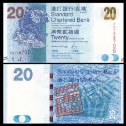 HONG KONG -  20 DOLLARS 2016 (UNC) - STANDARD CHARTERED BANK 297E