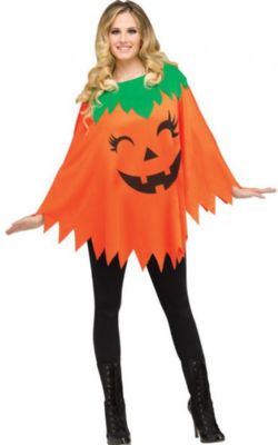 HORREUR -  PONCHO DE CITROUILLE (ADULTE - TAILLE UNIQUE)