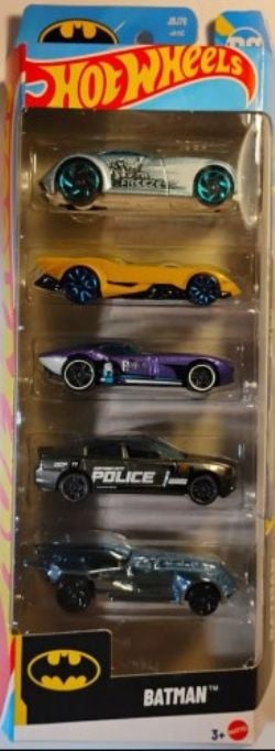 HOT WHEELS -  PAQUET DE 5 VOITURES 1/64 - BATMAN