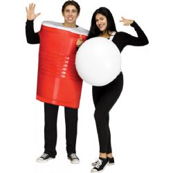 HUMORISTIQUE -  COSTUMES POUR COUPLE DE BEER PONG (ADULTE -TAILLE UNIQUE)