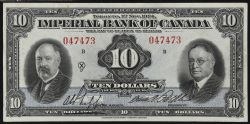 IMPERIAL BANK OF CANADA -  10 DOLLARS 1934 -  BILLETS DU CANADA 1934