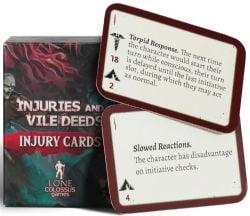 INJURIES AND VILE DEEDS -  PC INJURY REFERENCE CARDS (ANGLAIS) -  5E ÉDITION