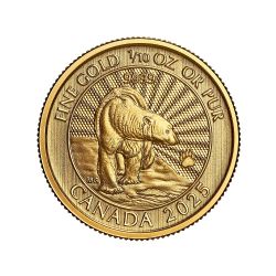 INVESTISSEMENT DE LUXE EN OR -  LE MAJESTUEUX OURS POLAIRE - 1/10 ONCE EN OR PUR -  PIÈCES DU CANADA 2025 04