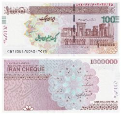 IRAN -  1 000 000 RIALS / 100 TOMANS 2008 (UNC) 154A