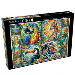 JACAROU PUZZLES -  JUNGLE EN VITRAIL (1000 PIÈCES)