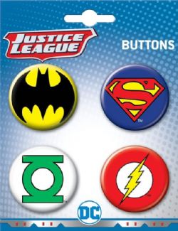 JUSTICE LEAGUE -  ENSEMBLE DE 4 BADGES ''JUSTICE LEAGUE''