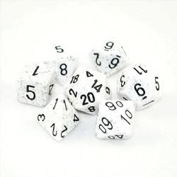 KOPLOW -  7 DÉS POLYEDRIQUES - TACHETÉ ÉLÉMENTAIRE - ARCTIQUE -  ENSEMBLE 7 DÉS JDR