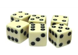 KOPLOW GAMES -  6D6 16MM -  IVOIRE/NOIR