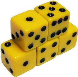 KOPLOW GAMES -  6D6 16MM - JAUNE/NOIR