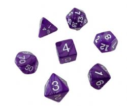 KOPLOW GAMES -  7 DÉS POLYEDRIQUES - EFFET NACRÉ - VIOLET