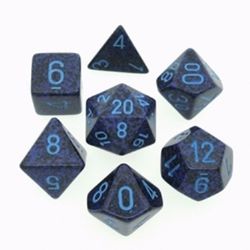 KOPLOW GAMES -  7 DÉS POLYEDRIQUES - TACHETÉ ÉLÉMENTAIRE - COBALT