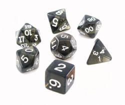 KOPLOW GAMES -  7 DÉS POLYEDRIQUES - TRANSPARENT - FUMÉE