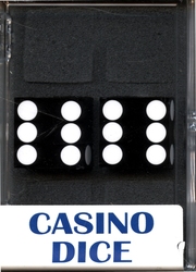 KOPLOW GAMES -  DÉS DE CASINO - 2D6, 19MM - BLANC ET NOIR