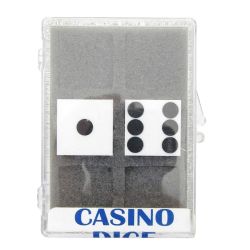 KOPLOW GAMES -  DÉS DE CASINO - 2D6, 19MM -  NOIR ET BLANC