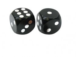 KOPLOW GAMES -  DÉS TRUQUÉS - 2D6, 18MM - NOIR ET ARGENT