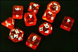 KOPLOW -  TUBE DE 10 DÉS, ROUGE/BLANC, TRANSPARENT -  TUBE DE 10 DÉS