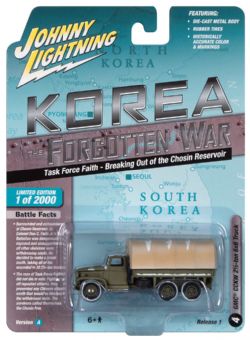 KOREA: THE FORGOTTEN WAR -  GROUPE DE TRAVAIL FAITH - SORTIR DU RÉSERVOIR CHOSIN - CAMION GMC® CCKW 2 1/2 TONNES 6X6 -  JOHNNY LIGHTNING 4