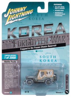 KOREA: THE FORGOTTEN WAR -  PIÉGÉ DANS LE RÉSERVOIR DE CHOSIN GELÉ - WILLYS MB JEEP -  JOHNNY LIGHTNING 2