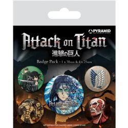 L'ATTAQUE DES TITANS -  ENSEMBLE DE 5 BADGES