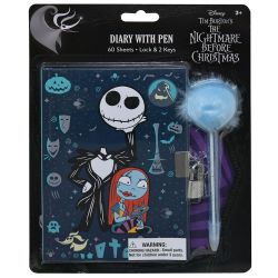 L'ÉTRANGE NOËL DE MONSIEUR JACK -  JOURNAL VERROUILLABLE AVEC STYLO À POM-POM
