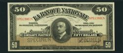 LA BANQUE NATIONALE -  50 DOLLARS 1922 - ÉDITION SPÉCIMEN -  BILLETS DU CANADA 1922