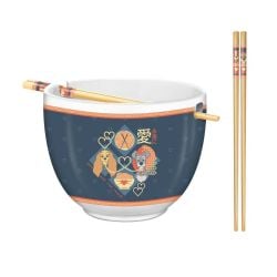 LA BELLE ET LE CLOCHARD -  AVEC BAGUETTES  (591 ML) -  BOL À RAMEN EN CÉRAMIQUE