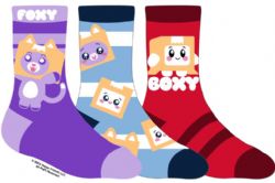 LANKY BOX -  FOXY ET BOXY 3 PAIRES DE CHAUSSETTES D'ÉQUIPAGE JEUNESSE