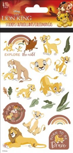 LE ROI LION -  4 FEUILLES D'AUTOCOLLANTS - COUCHER DE SOLEIL À SAVANNAH