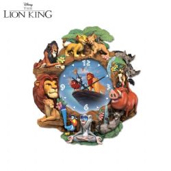 LE ROI LION -  HORLOGE MURALE AVEC 12 PERSONNAGES ET CERTIFICAT -  DISNEY