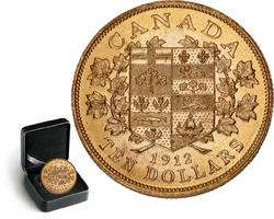 LES PREMIERES PIECES D'OR CANADIENNES -  PIÈCE DE 10 DOLLARS EN OR 1912 SÉLECTIONNÉE INDIVIDUELLEMENT -  PIÈCES DU CANADA 1912