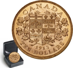 LES PREMIERES PIECES D'OR CANADIENNES -  PIÈCE DE 10 DOLLARS EN OR 1913 SÉLECTIONNÉE INDIVIDUELLEMENT -  PIÈCES DU CANADA 1913