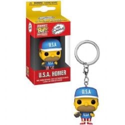 LES SIMPSON -  PORTE-CLÉ POP! EN VINYLE DE U.S.A. HOMER (4 CM)