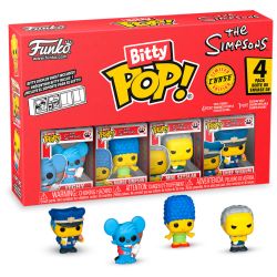LES SIMPSONS -  PAQUET DE 4 FIGURINES MINI POP! - ITCHY, MARGE, MOE & CHASE - SÉRIE 2 -  BITTY POP!