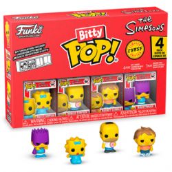 LES SIMPSONS -  PAQUET DE 4 FIGURINES MINI POP! - MAGGIE, HOMER, BARNEY & CHASE - SÉRIE 3 -  BITTY POP!