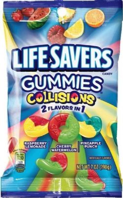 LIFESAVERS -  COLLISIONS GUMMIES PEG BAG