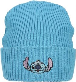 LILO ET STITCH -  BONNET À REVERS BLEU AVEC BRODERIE STITCH -  DISNEY