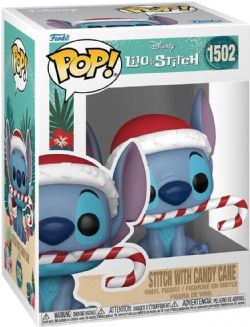 LILO & STITCH -  FIGURINE POP! EN VINYLE DE STITCH AVEC CANNE EN BONBON (10 CM) 1502