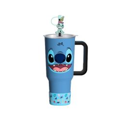 LILO & STITCH -  GOBELET AVEC PAILLE ET MANCHON EN CAOUTCHOUC (887 ML)