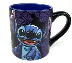 LILO & STITCH -  NOIRE AVEC PAILLETTES MAUVES (414 ML) -  TASSE EN CÉRAMIQUE