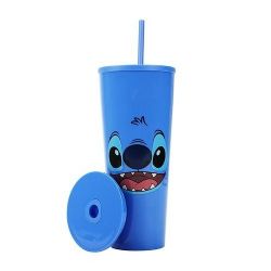 LILO & STITCH -  VISAGE DE STITCH, ANTI-FUITE, AVEC PAILLE (798 ML) -  GOBELET EN PLASTIQUE