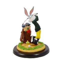LOONEY TUNES -  1999 GOLFER BUGS BUNNY - FIGURINE EN RESINT (15CM) -  WARNERS BROS