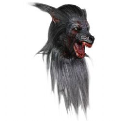 LOUP-GAROU -  MASQUE EN LATEX DU LOUP-GAROU NOIR (ADULTE)