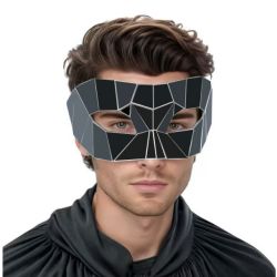 LOUP -  MASQUE MIROIR EN POLYGONE - NOIR