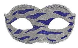 LOUP -  MASQUE VÉNITIEN AVEC BRILLANTS - ARGENT/BLEU