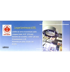 LOUPES AVEC MANCHE -  GRANDE LOUPE LUMINEUSE À LED (3.2X)