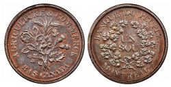LOWER-CANADA TOKEN -  BANK OF MONTREAL TOKEN UNSOUS - TRADE & AGRICULTURE LOWER CANADA, SANS TIGE -  JETONS DU BAS-CANADA 1836