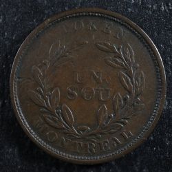 LOWER-CANADA TOKEN -  BOUQUET SOUS, 18 FEUILLES DE CERISIER, DEUX TRÈFLES (VG) -  JETONS DU BAS-CANADA